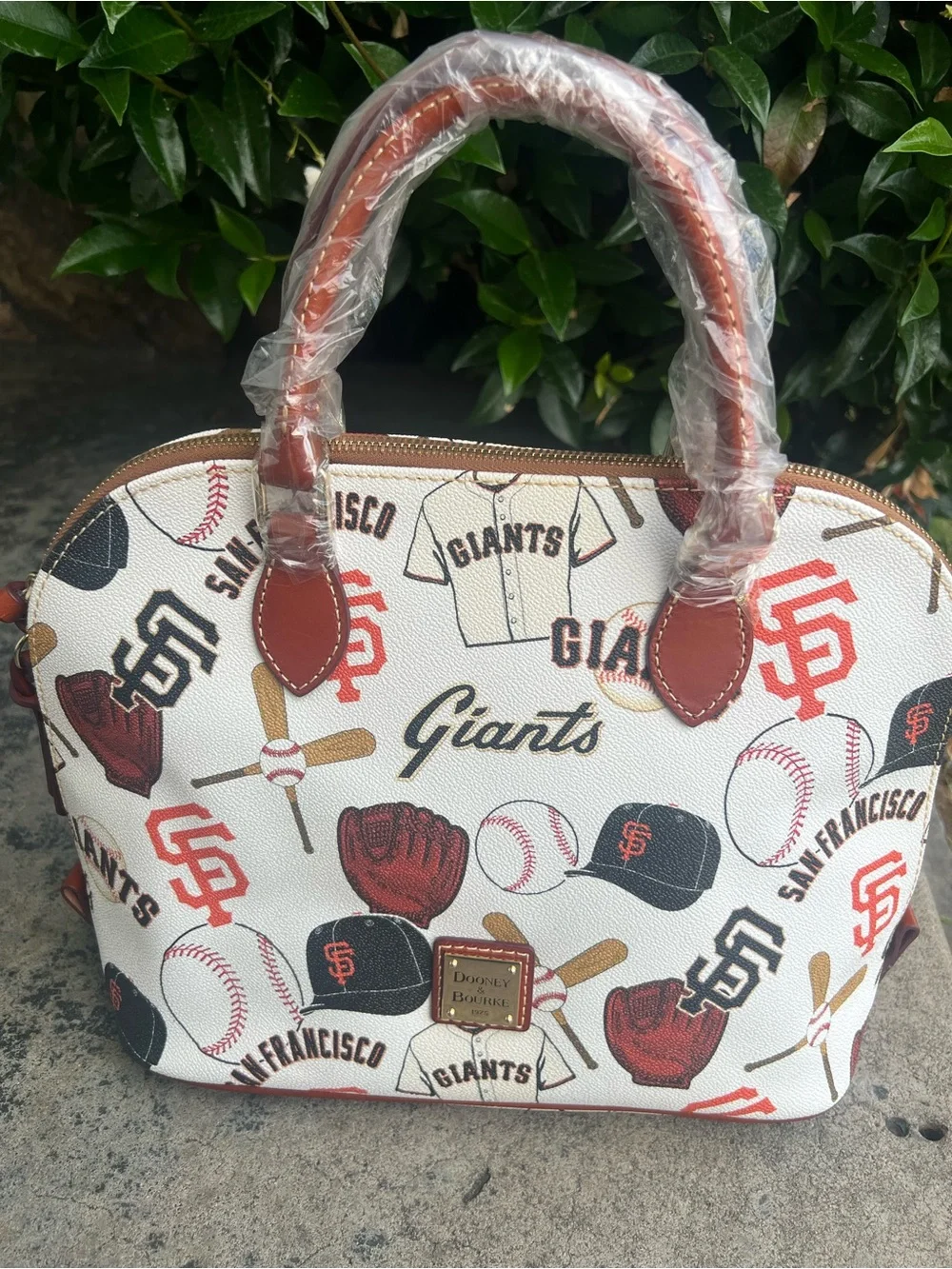 Dooney & Bourke San Francisco Giants Print Satchel - White/Tan/Red/Black